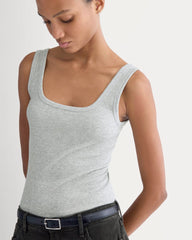 The Luxe Rib Square-Neck Tank | Classic Heather Grey
