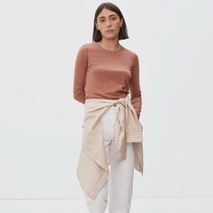The Organic Cotton Long-Sleeve Crew | Heathered Brown