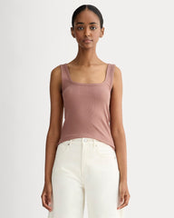 The Luxe Rib Square-Neck Tank | Rose Dusk