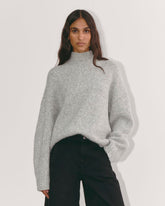 The Cloud Oversized Turtleneck | Heather Grey