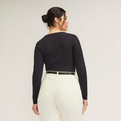 The Supima® Form Ballet Neck Tee | Black