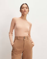 The Luxe Rib Long-Sleeve Crew | Blush Pink