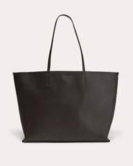 The Luxe Italian Leather Tote | Black