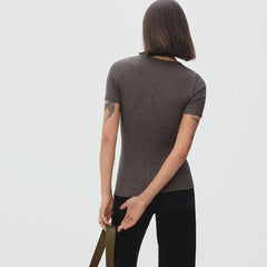 The Pima Micro-Rib Crew Tee | Heathered Fatigue