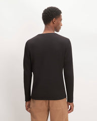 The Waffle Long-Sleeve Henley | Black