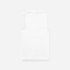 The Pima Micro-Rib Funnel-Neck Tank | White