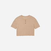 The Vintage Henley Hemp Tee | Hazelnut