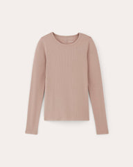 The Luxe Rib Long-Sleeve Crew | Dusty Rose