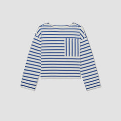 The Premium Weight Oversized Pocket Tee | Canvas Tan / Mazarine Blue