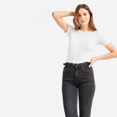 The Pima Micro-Rib Crew Tee | White