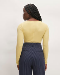 The Luxe Rib Long-Sleeve Scoop-Neck Tee | Raffia