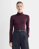The Luxe Rib Turtleneck | Heathered Port Royale