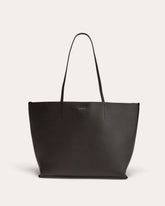 The Luxe Medium Italian Leather Tote | Black