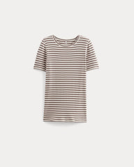 The Luxe Rib Crew | Bone / Deep Taupe