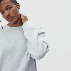 The Waffle Long-Sleeve Crew Tee | Heathered Light Grey