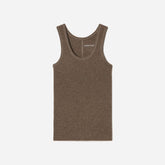 The Pima Micro-Rib U-neck Tank | Heathered Fatigue