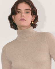 The Turtleneck in Lurex Merino | Gold