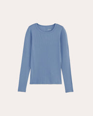 The Luxe Rib Long-Sleeve Crew | Bluebell