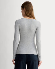 The Luxe Rib Henley | Heathered Grey