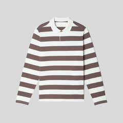 The Premium-Weight Rugby Shirt | Chocolate Brown / Canvas Tan