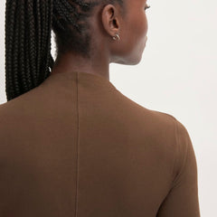 The Supima® Form Funnel Neck Tee | Cocoa