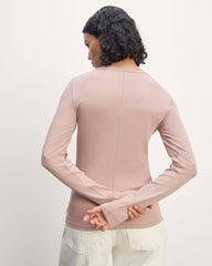 The Luxe Rib Long-Sleeve Crew | Dusty Rose