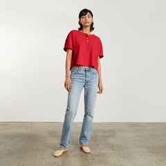 The Vintage Henley Hemp Tee | Goji Berry