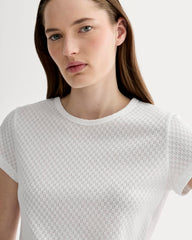 The Pointelle Short-Sleeve Tee | White