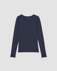 The Luxe Rib Long-Sleeve Crew | Navy