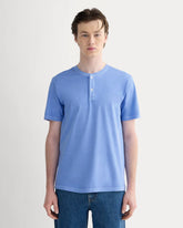The Essential Organic Garment-Dyed Henley | Granada Sky Blue Garment Dye