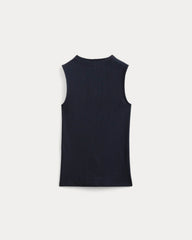 The Luxe Rib Funnel-Neck Tank | Navy