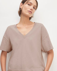 The Organic Cotton Slouchy V-Neck | Burnt Sugar