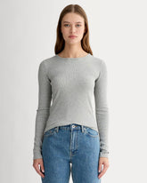 The Luxe Rib Long-Sleeve Crew | Washed Heathered Grey