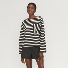 The Premium Weight Oversized Pocket Tee | Black / Canvas Tan