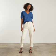 The Organic Cotton Slouchy V-Neck | Deep Blue