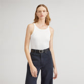 The Supima® Micro-Rib Cropped Tank | White