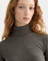 The Luxe Rib Turtleneck | Washed Heathered Fatigue