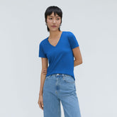 The Organic Cotton V-Neck | Lapis Blue
