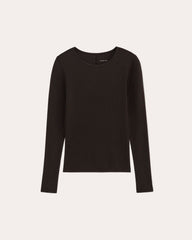 The Luxe Rib Long-Sleeve Crew | Black