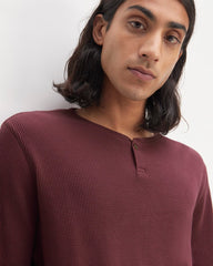The Waffle Long-Sleeve Henley | Burgundy
