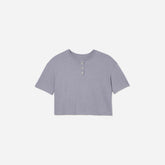 The Vintage Henley Hemp Tee | Lilac Grey