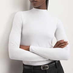 The Supima® Form Funnel Neck Tee | White