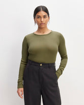 The Luxe Rib Long-Sleeve Crew | Kalamata