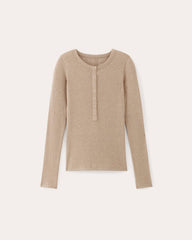 The Luxe Rib Henley | Heathered Tan