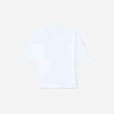 The Organic Cotton Slouchy V-Neck | White