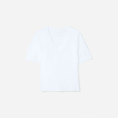 The Organic Cotton Slouchy V-Neck | White