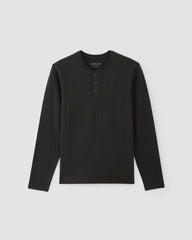 The Slub Long-Sleeve Henley | Black