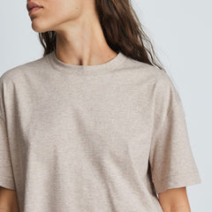 The Organic Cotton Cropped Tee | Heathered Burnt Sugar