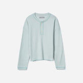 The Organic Cotton Waffle Henley | Ice Blue