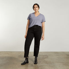 The Vintage V-Neck Hemp Tee | Lilac Grey